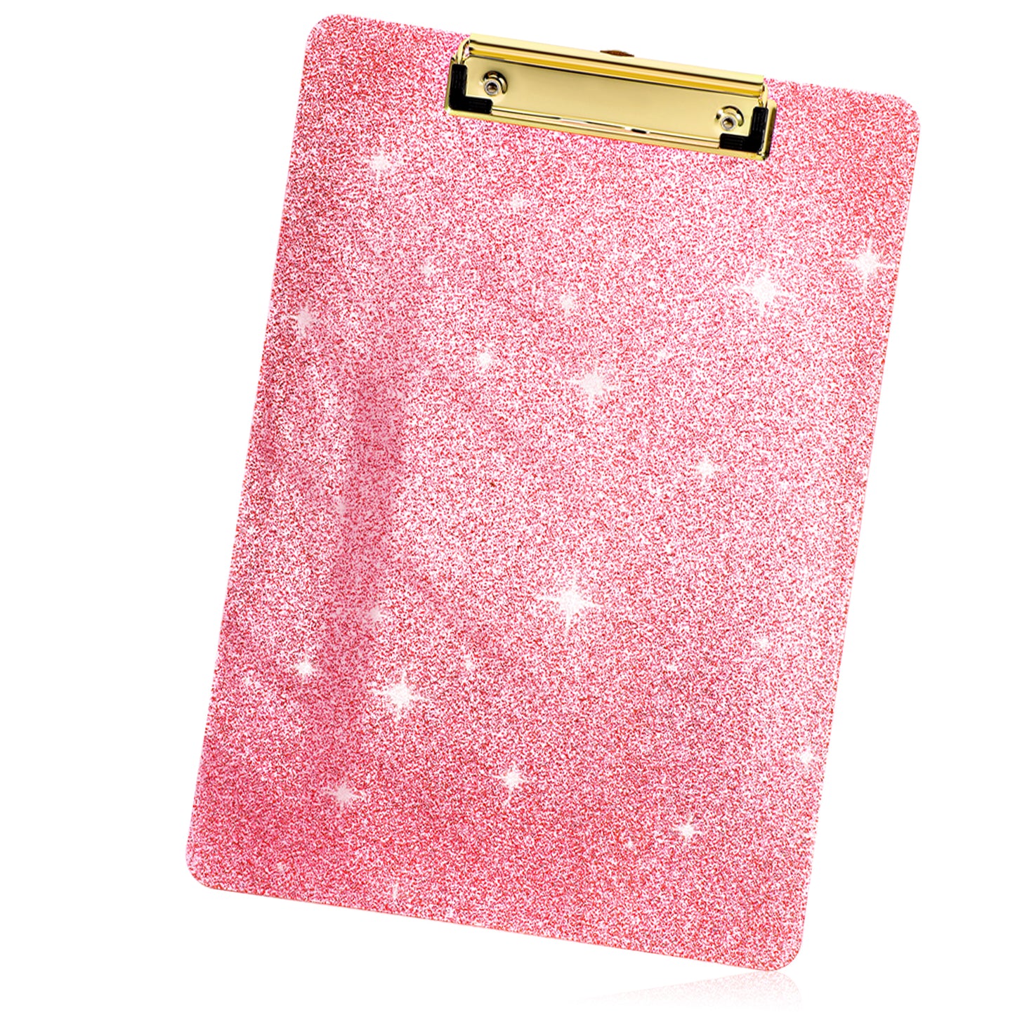 Clear Glitter Clipboards, Letter Size, 12.6" ×8.8" Shiny Clipboards with Low Profile Clip, Colorful, Sturdy, Lightweight Plastic Clipboard, Clipboard for Office Supplies Sparkly Clip Board(Pink)