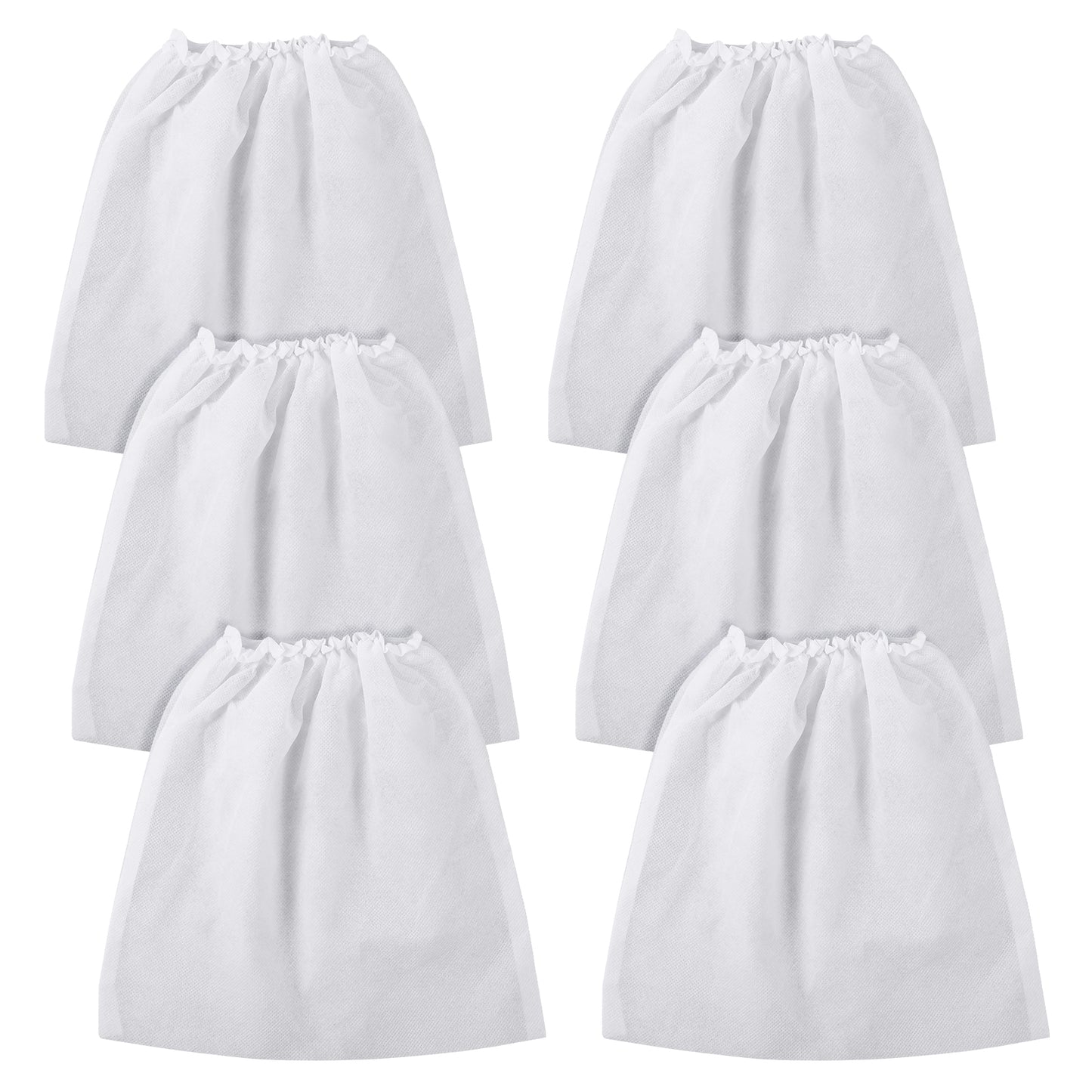 Matwsec 6 PCS White Dust Collector Bags Nail Salon Supplies with Drawstring
