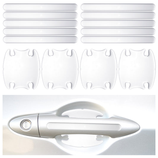 Teaaha 14 Pcs Transparent Car Door Handle Protector, Waterproof Paint Invisible Protection Universal Anti-Scratch Car Door Handle Cup Protector for Most Vehicles