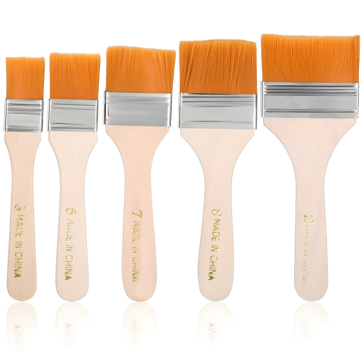 Tyqour 5 Pcs Wall Paint Brushes Set Large Wood Deck Stain Brush Chip Paint Brushes for All Latex Oil Paints and Stains Home Improvement Interior Exterior Use