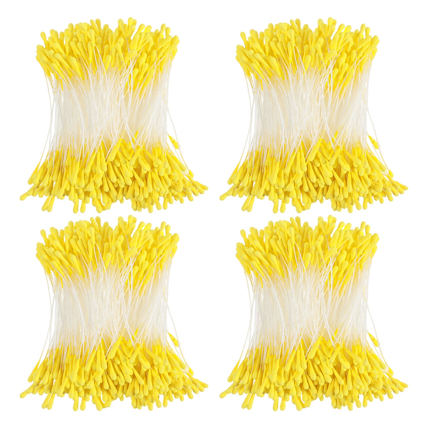 800 Pcs Double Heads Handmade Flower Stamens 2 mm Yellow Artificial Floral for Flower Making Pistil Artificial Floral Stamens Pollens for Crafts Wedding Bouquet Scrapbook Christmas Decoration