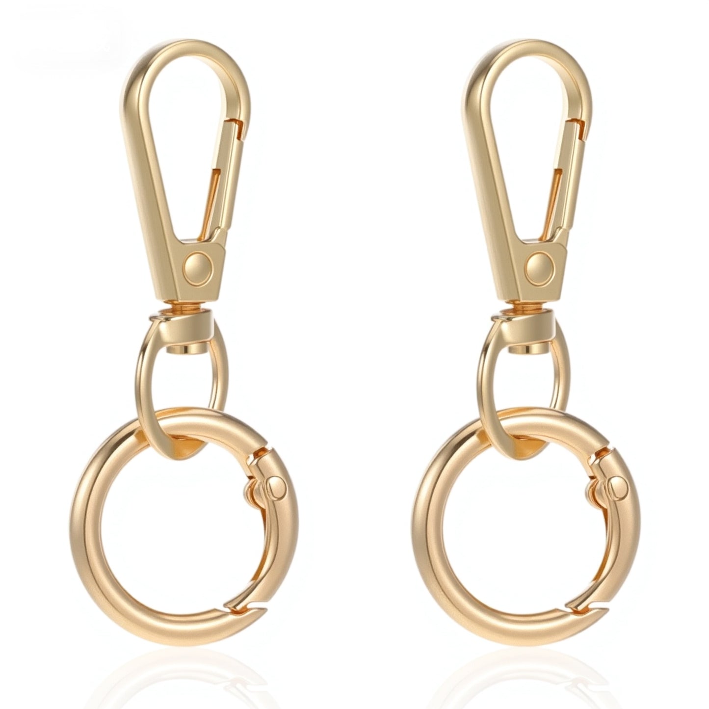 Nogeqi 2PCS Metal Swivel Clasp, Gold Keychain Clip, Swivel Snap Hooks, Double Opening Key Clip for DIY Crafts, Jewelry Clasps, Keychain Making Supplies