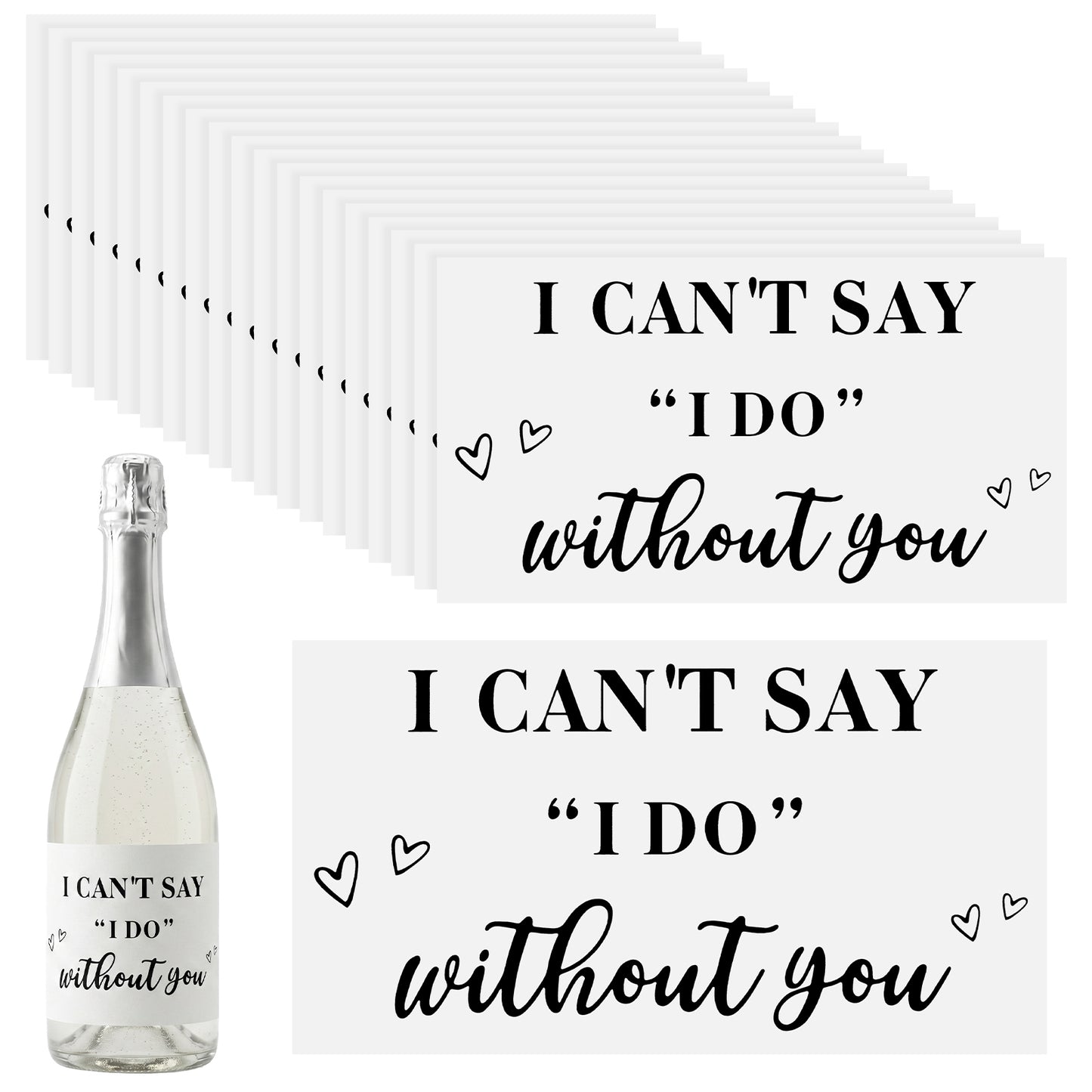 Nogeqi 20 Pcs Bridesmaid Proposal Mini Champagne Labels, I Can't Say I Do Without You Stickers, Bridesmaid Proposal Stickers Wine Labels for Bridal Shower Bachelorette Party Supplies Decorations