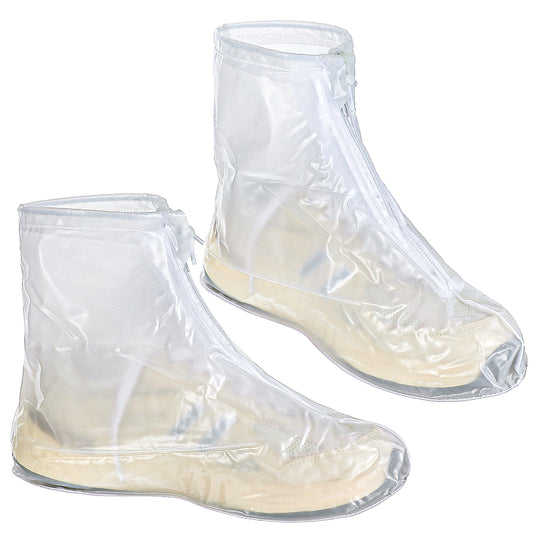 2 PCS Rain Shoe Covers, rain Shoe Covers Waterproof, Non-Slip Reusable Silicone Shoe Covers for Men and Women, PVC Overshoes for Outdoor Activities, Cycling, Camping, Fishing, Hiking(L)