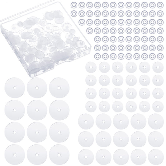 200 Pcs Piercing Disc 3/5/7/9 mm Clear Silicone Earrings Backs Plastic Disc Pads Stabilizer Earring Backs Stopper Earlobe Support Patches Non Pull Piercing Discs for Women Festival Gifts Transparent