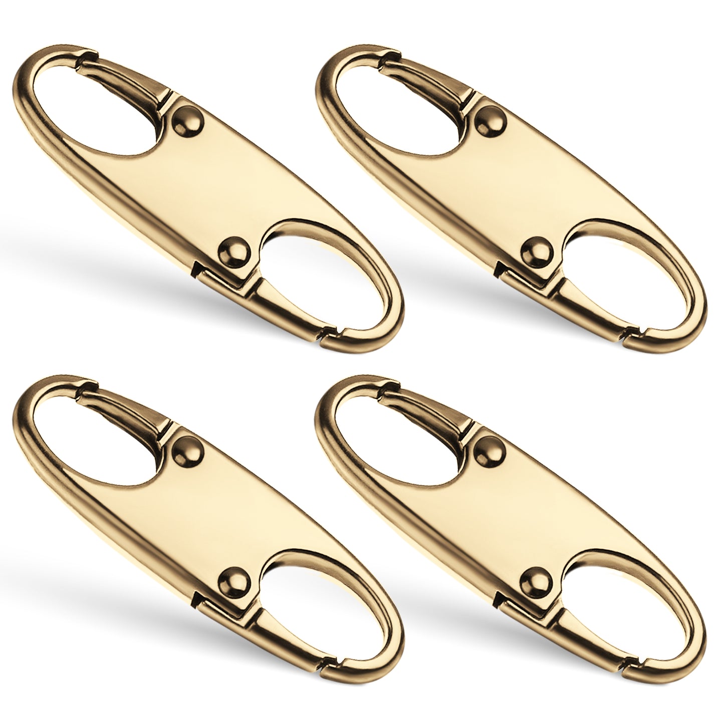 Ymapinc 4pcs Removable Zipper Locks Anti Theft Security Mini Zippers Pulls Clips Lock for BackpacksTents Bags Luggage and Travel Accessories, Gold Zinc Alloy