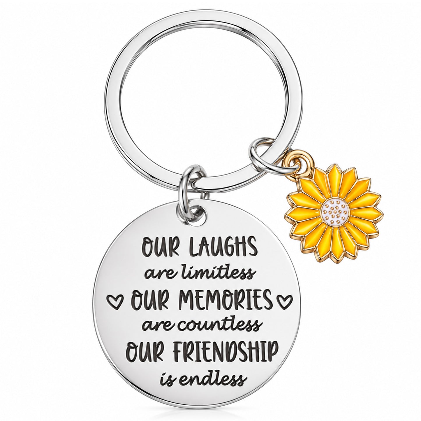 Tyqour Best Friend Keychain, Stainless Steel Engraved Friendship Keychain