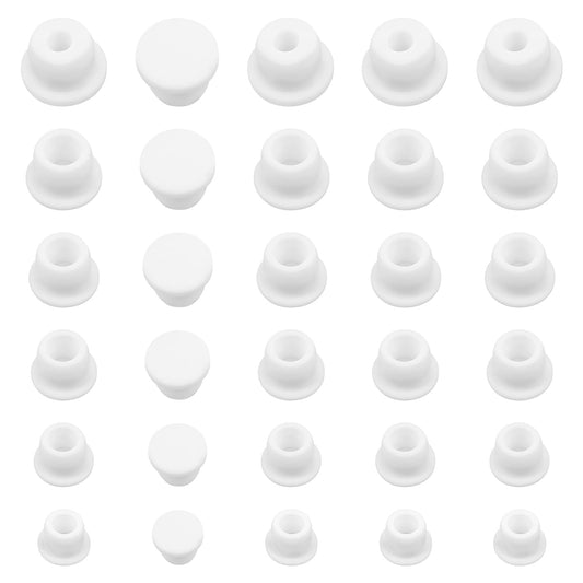 30 Pcs Salt and Pepper Stoppers Plugs Silicone Salt Shaker Stopper Plug Bottle Stopper Soft Shaker Plug Replacement Reusable Stoppers Plugs for Pots Bottles Home Kitchen (8/9.5/11.5/12.5/13.5/15 mm)