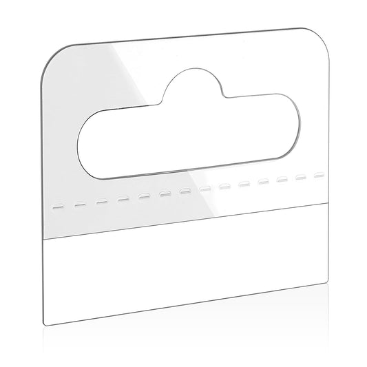 Sticky Hanging Tabs, Mabor 200 Pcs Clear Sticky Hanging Tabs Slot Hole Self Adhesive Plastic Hang Tabs Tags for Hanging Retail Display for Quick Identify