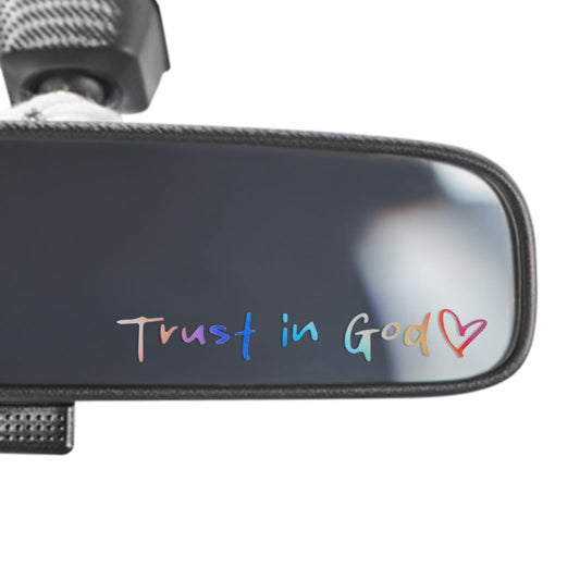 Trust in God Rearview Mirror Sticker 4pcs Colorful Trust in God Rearview Mirror Decal for Women Inspirational Trust in God Mirror Decal for Car Window Mirror Tumbler and Water Bottle