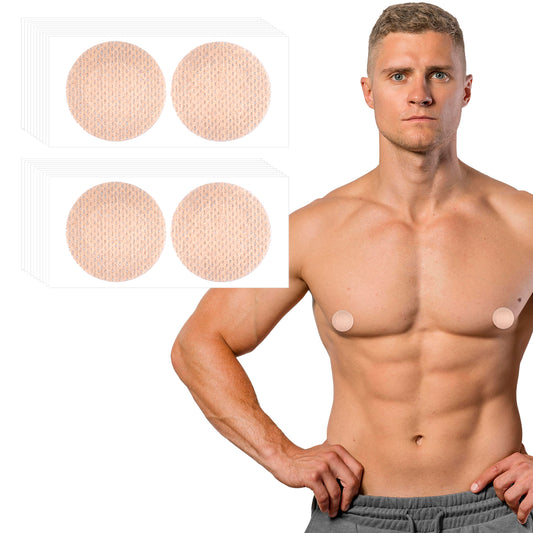 Ymapinc Mens Nipple Covers,20 Pair Disposable Nipple Shields, Sweatproof Waterproof Breathable Patches Chafe-Free Sports Running Nip Tape for Men, Invisible Pasties Anti Chafing Stick Nip Covers