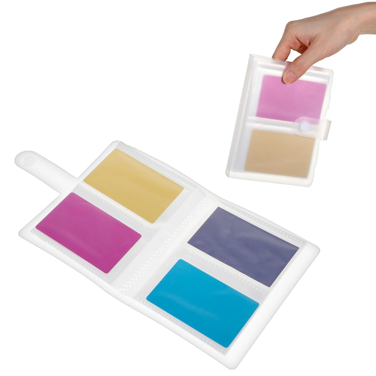 Chsoejuf Flash Card Holder Index Card Organizer 30 Pages 120 Pockets