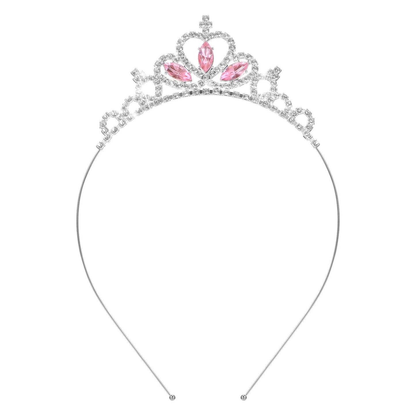 Ymapinc Pink Princess Peach Crown Tiara, Crystal Shiny Rhinestone Headband Crown for Princess Tiara Party Birthday