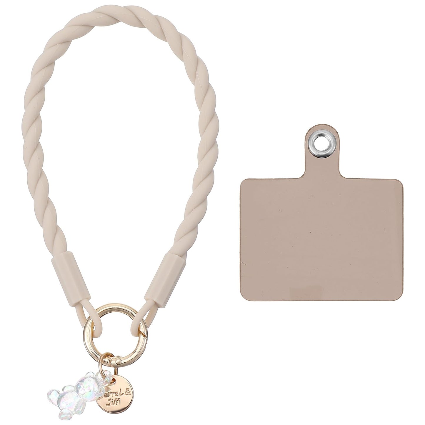 Ymapinc Cute Phone Strap Charm, Matching Charm Braided Lanyard for Phone Case Supplies, Mini Bear Silicone Non Slip Wrist