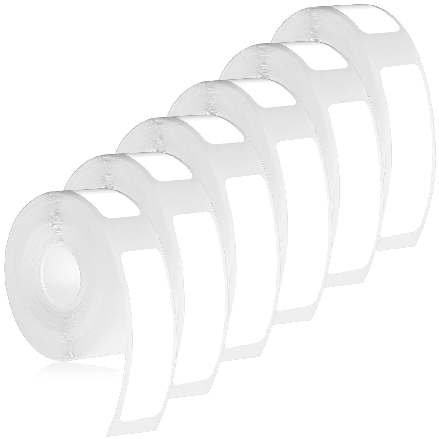Nogeqi 6 Rolls Labels for Phomemo D30 D32 D35 Q30 Q30S Q31, 12 x 40 mm, White Print Master Labels Rolls Label Tape Thermal Label Tape Replacement, 160 Tapes/Roll