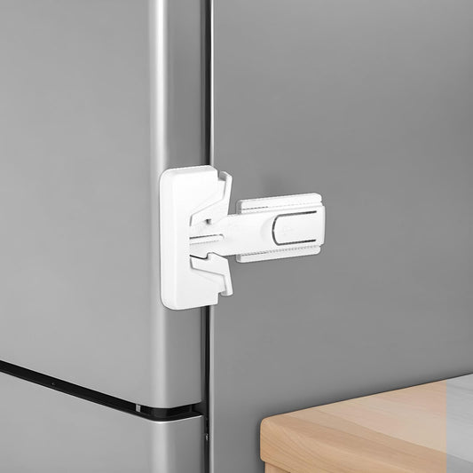 2 Pcs Refrigerator Fridge Freezer Door Lock for Kids White Child Proof Refrigerator Lock to Keep Door Closed for Toddlers Baby Kid PetsNo Drill Installatio 3.35 × 2.76 × 0.87 Inches ABS Plastic