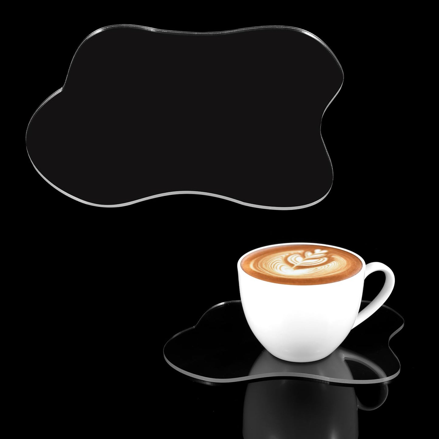 1PCS Table Coasters Clear Acrylic Irregular Coasters, Aesthetic Cloud Shape Drink Cup Coasters Mat for Home, Kitchen, Bar, And Dining Table, Decorative Mirror Plate Table Ornaments (Transparent)