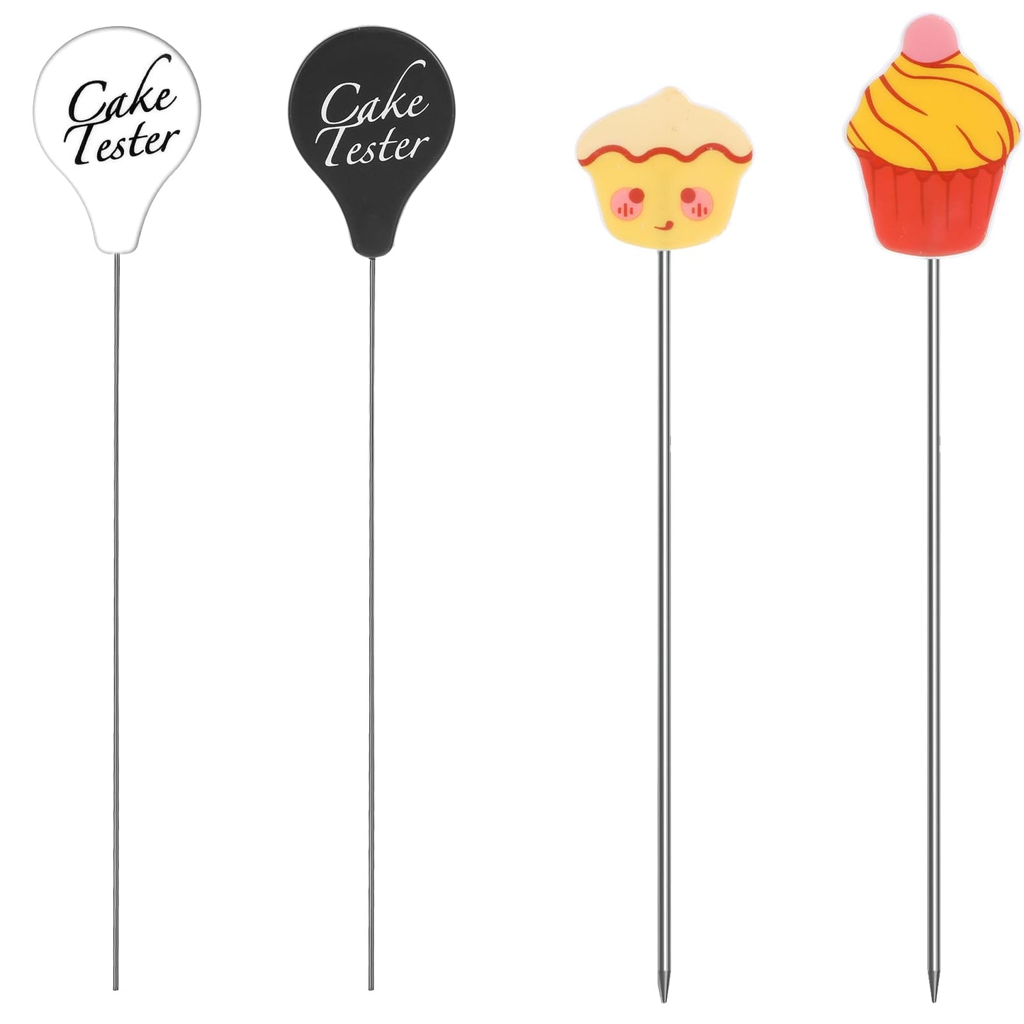 Mabor 4 Pcs Stainless Steel Cake Tester for Baking Doneness Reusable Cakes Testing Needles Practical Cake Tester Skewer Needles for Kitchen Home Bakery Tools