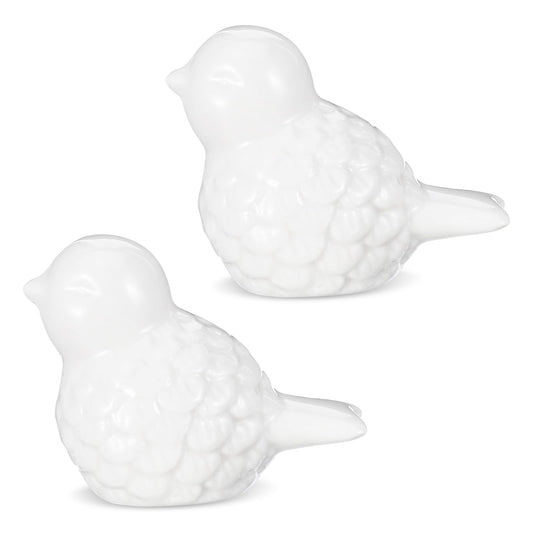 2 PCS Toilet Bolt Cover Ceramic Birds Toilet Bolt Caps Decorative Cute Bird Covers Toilets Bolts White Small Bird Knob Covers for Bottom of Toilets Easy Installation Set for Bathroom Decor