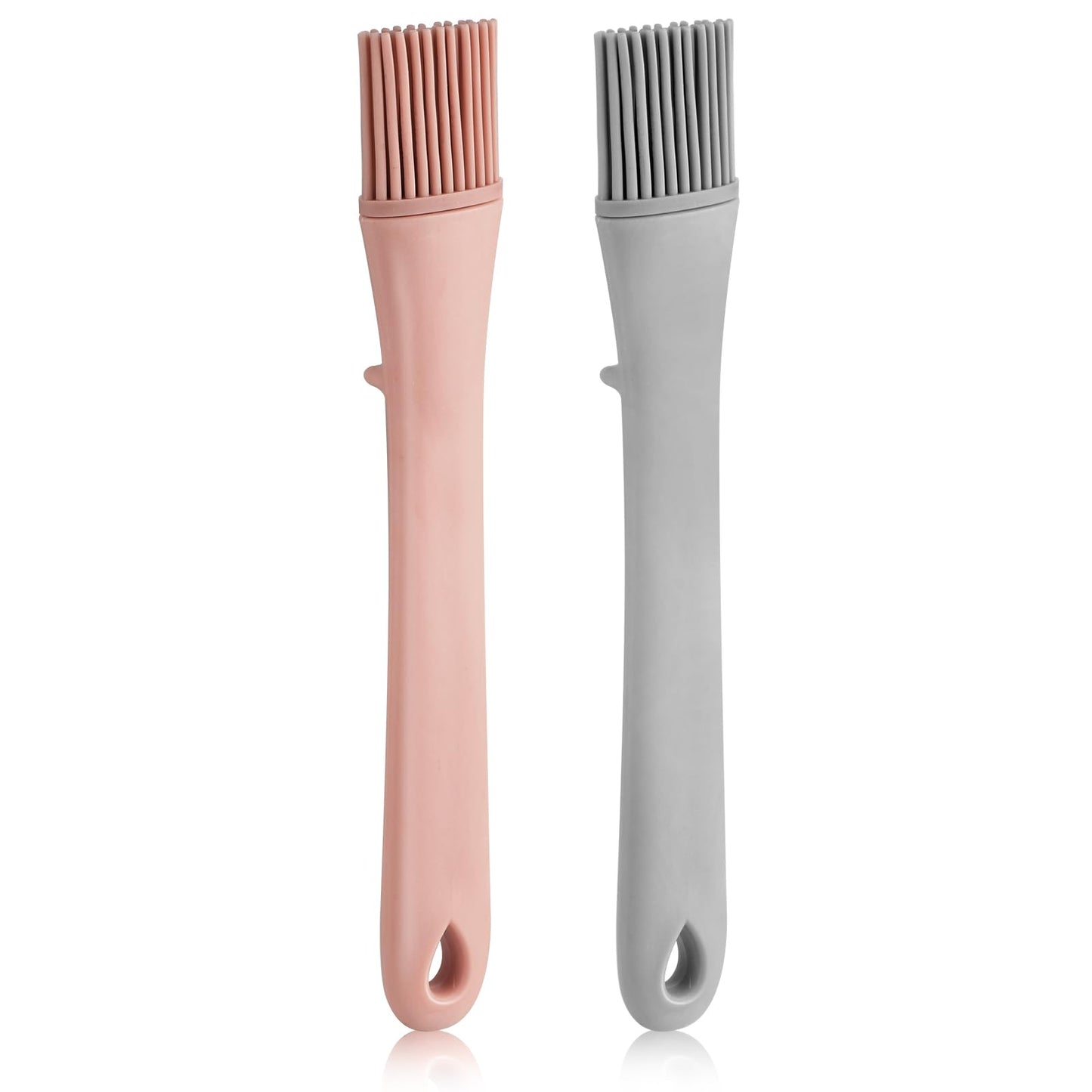 Ouligay 2pcs Basting Brush Egg Wash Brush Pastry Brushes Silicone Pastry Brush Oil Brush for BBQ Grills Basting Sauce Butter Marinade Egg Wash (Pink and Grey)