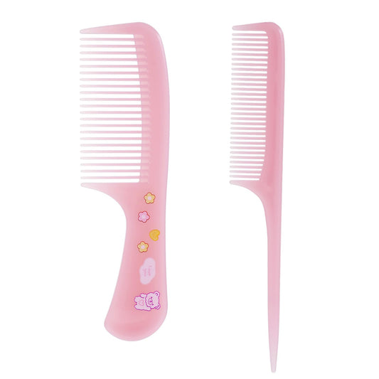 2 Pcs Baby Comb Toddler Small Cute Hair Comb Mini Set Fine Tooth Rat Tail Portable Anti-Static Plastic Hairdressing Gift Detangling Hairdressing Styling(Pink)