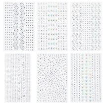 Ouligay 1642 PCS Self-Adhesive Face Gems for Women 6 Styles Bling Eye Gems Diamonds Face Jewels Stick on Hair Jewels for DIY Crafts Makeup Wedding Party Holiday Festival Decorations