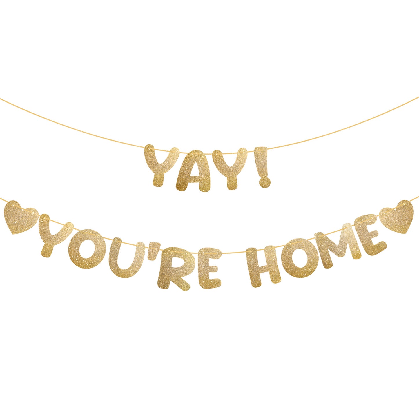 Ymapinc Welcome Home Banner, Glitter Welcome Back Sign, Champagne Gold Party Banners & Decorations, Army Homecoming Back to School Decor Supplies