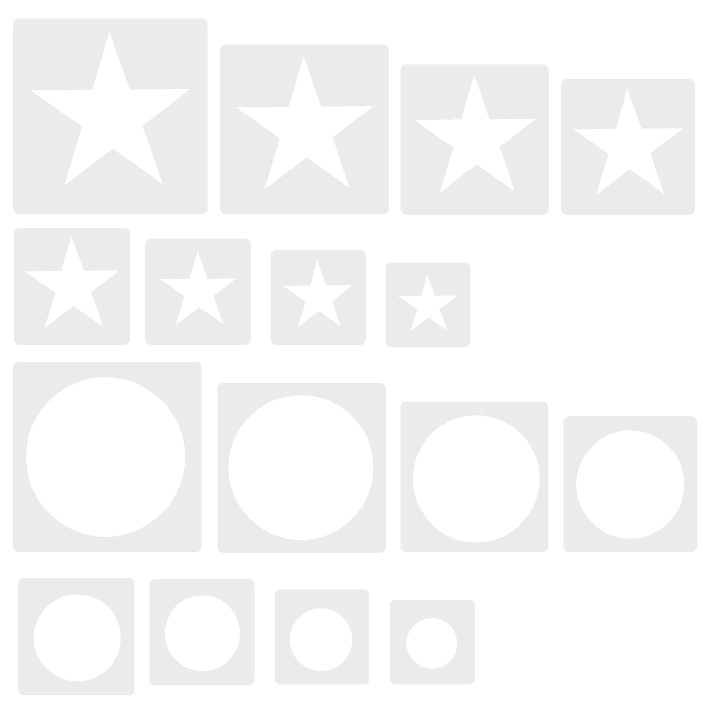 8 Pcs Star Stencil 8 Pcs Circle Stencil Set for Painting Wall Reusable