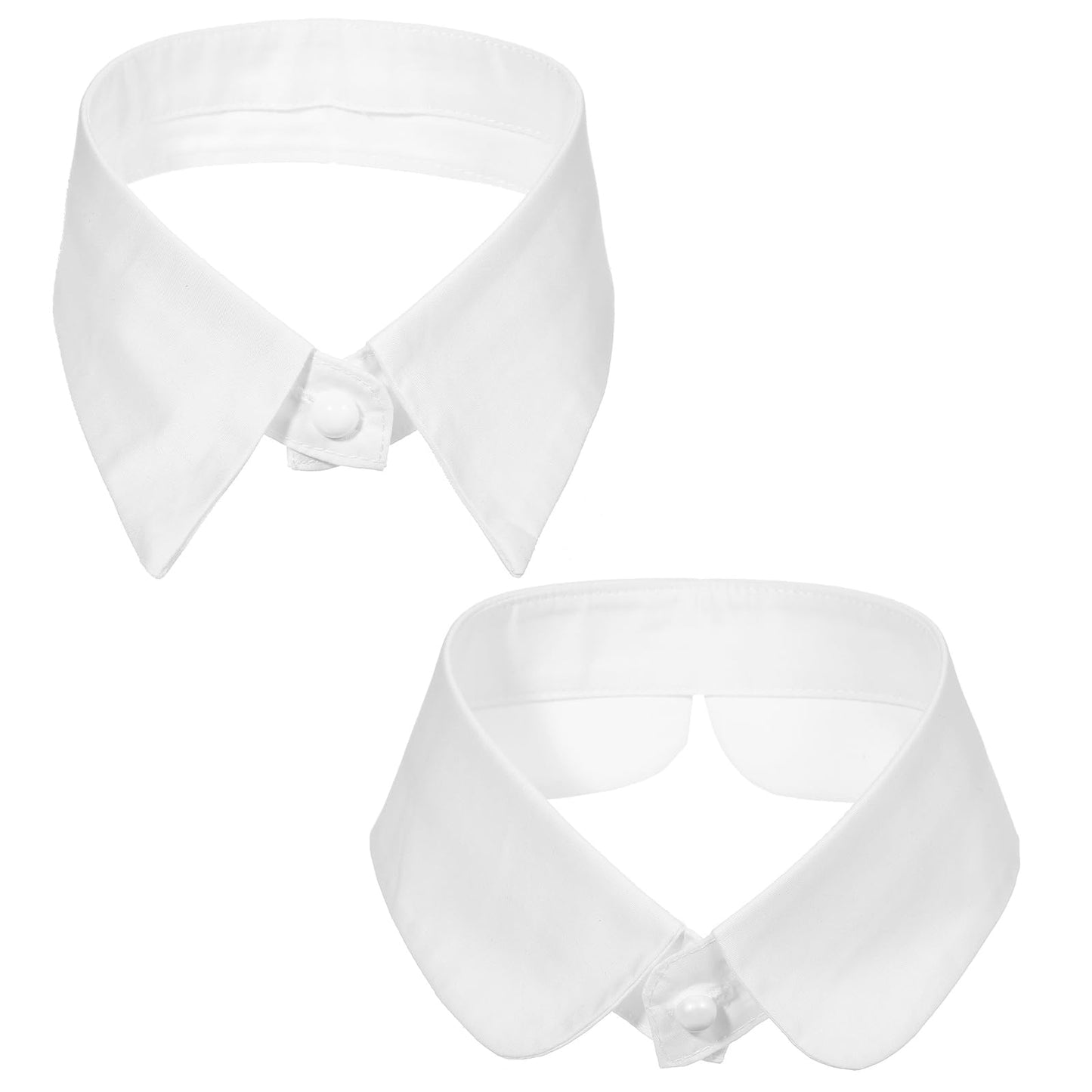 2 Pieces Fake Shirt Collar Fake White Collar Detachable Collars For Women False Lapel Blouse Collar Faux Collar Women For Dresses Vest Blouse, 2 Styles, Medium (White)