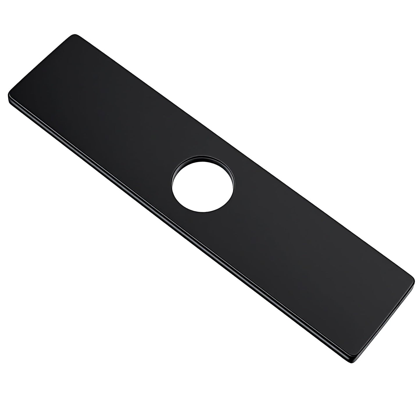 Kitchen Faucet Sink Hole Cover, Deck Plate Escutcheon, 10 Inch 1 Hole Long Rectangle Cover Plate, Plumbing Covers Plates for Kitchen Bathroom Vanity Sink Faucet Mat Stainless Steel, Matte Black