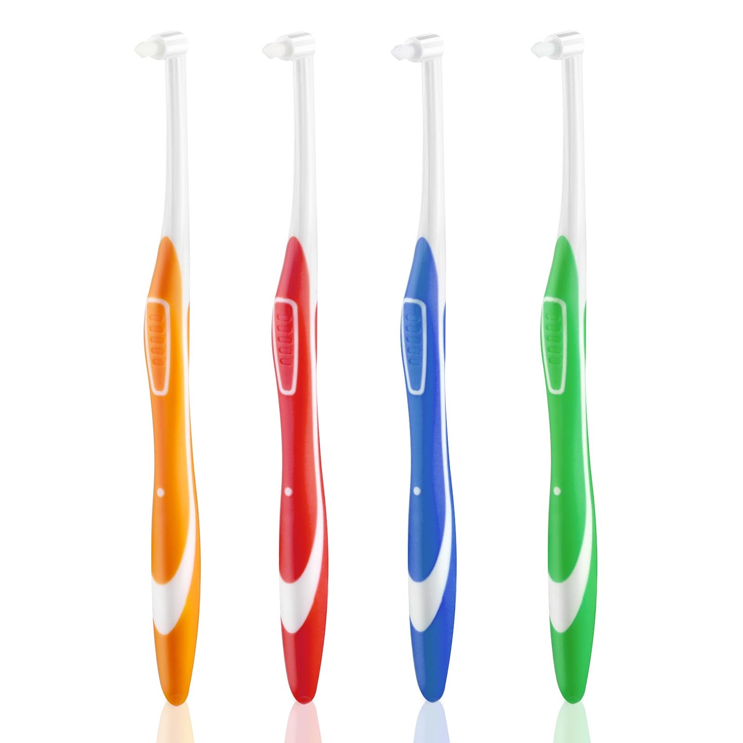 Ouligay 4Pcs Tuft Toothbrush Tufted Brush Interspace Toothbrushes End-Tuft Tapered Trim Toothbrush Soft Orthodontic Interdental Toothbrush for Detail Cleaning