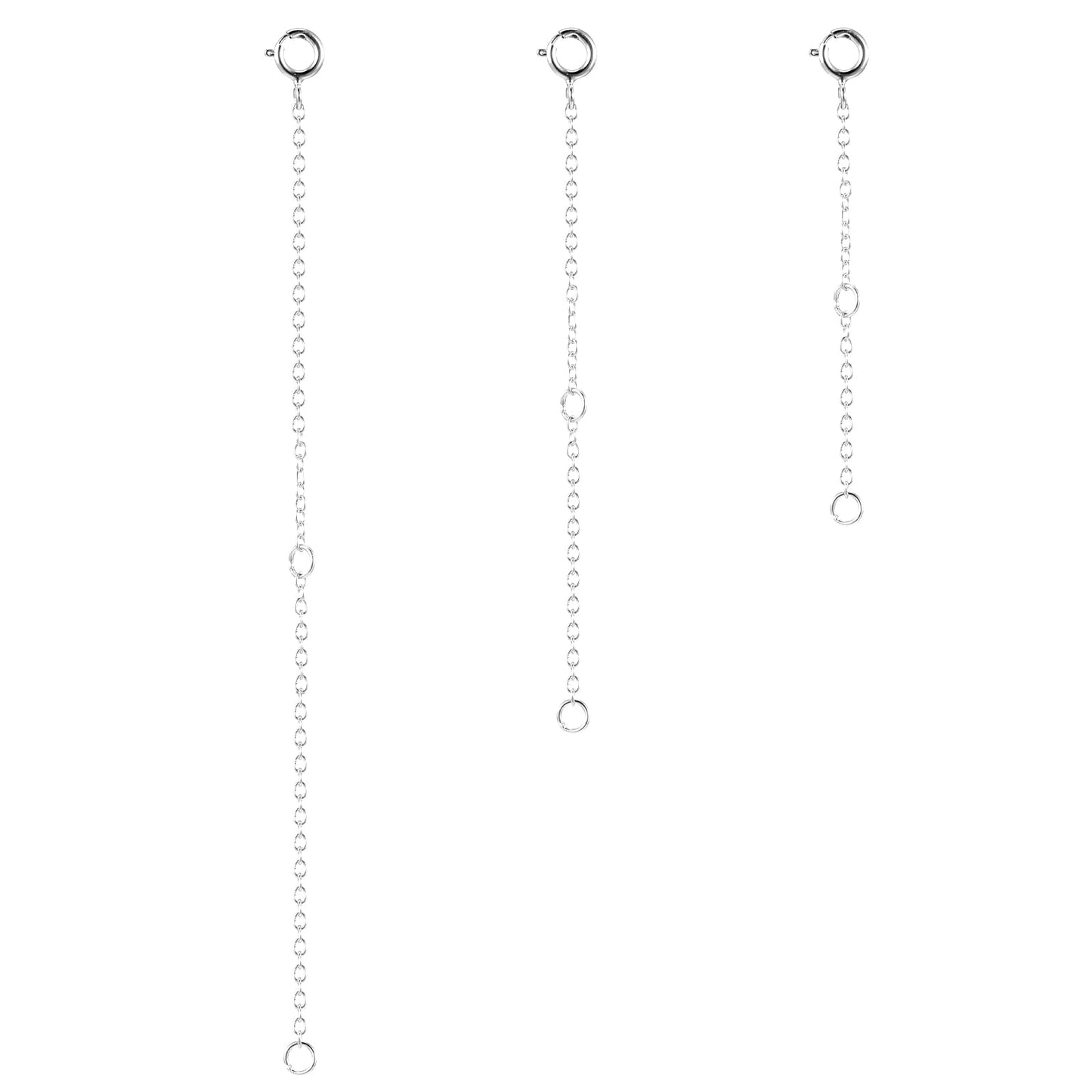 3 Pcs Bracelet Extender Chain Extender Silver Necklace Extenders for Women Anklet Extender Silver Necklace Extender Extension Necklace Bracelet Anklet Jewelry Extension for Women (2 3 4 Inch)