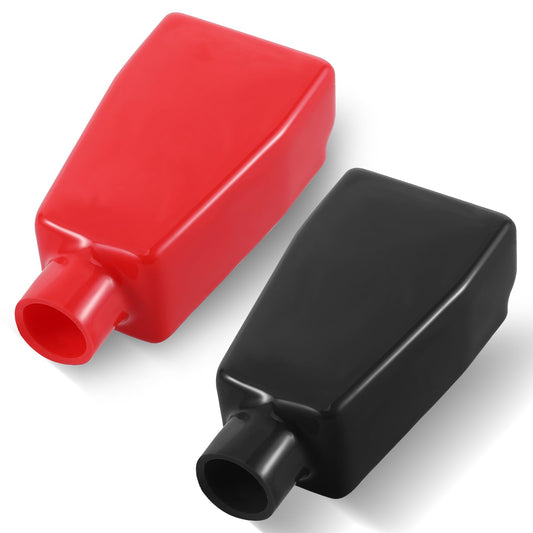 2 Pieces Battery Terminal Covers Red & Black Battery Post Cover, Flexible Insulating Battery Terminals Protector for Car Motorcycle Truck Marine, Positive and Negative Pole Stud Caps Car Accessories