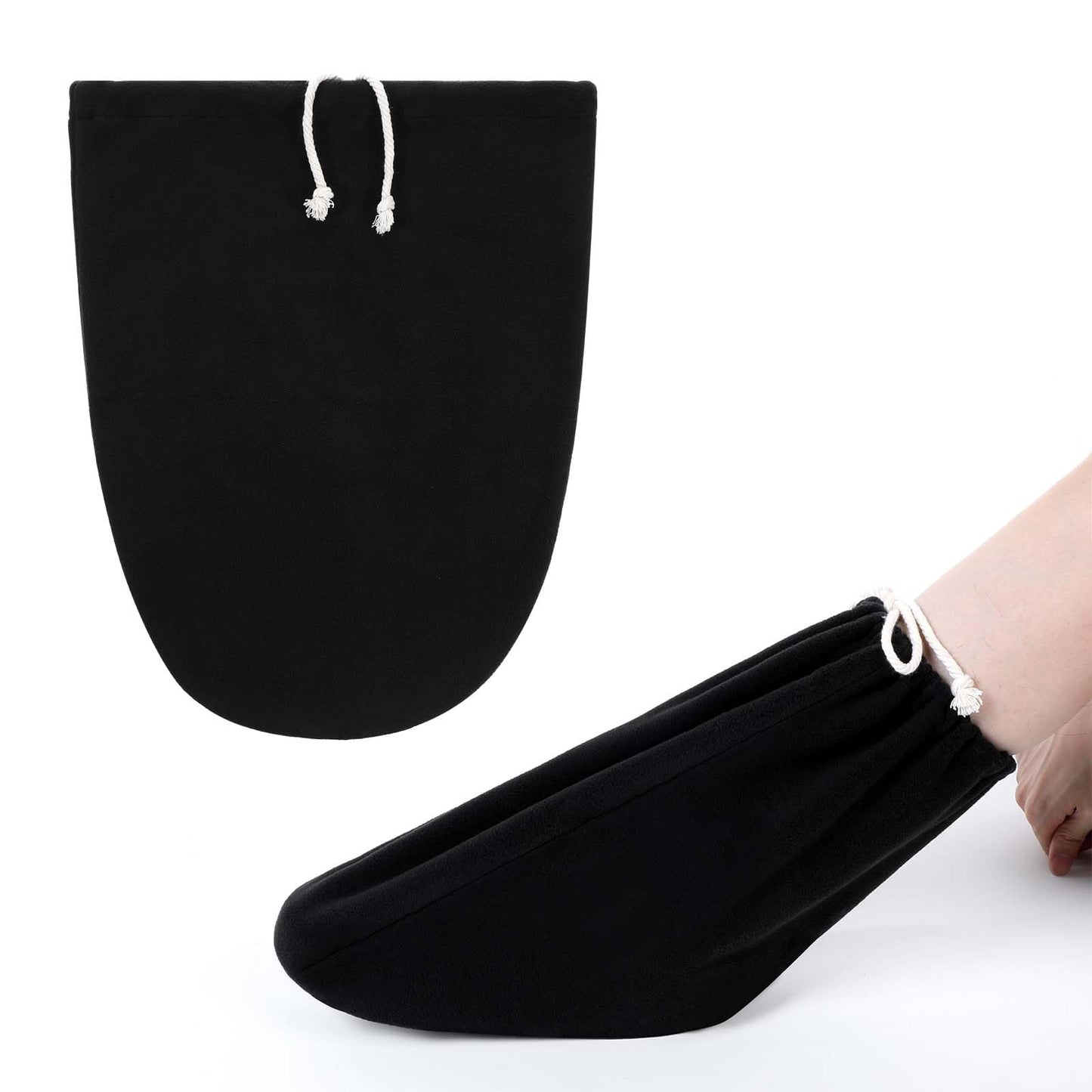 Xindojuz Cast Sock Cover for Foot, Cast Toe Cover Socks Leg Cast Cover Below the Knee Adjustable Drawstring Cast Wound Protector Washable Cast Sleeve for Men Women Foot Leg Ankle (17.7×15 In, Black)