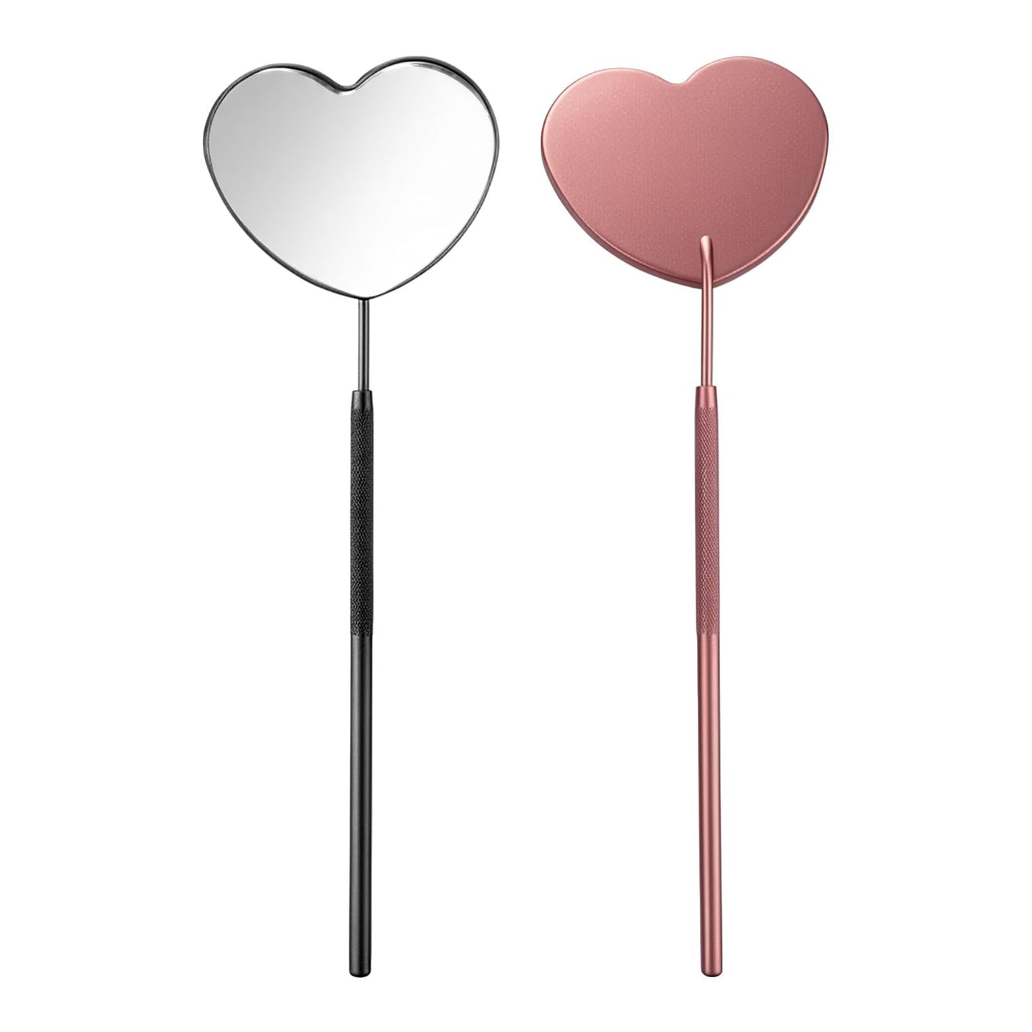 Chsoejuf 2PCS 2.3" Heart Lash Mirror Handheld for Eyelash Extensions