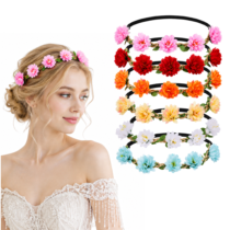 Flower Crown for Women, 6 Pcs Flower Headpiece Boho Floral Headbands, Women Headpieces Collection Accessories for Wedding, Birthday, Festival Party, Photo Shoot & Daily Wear