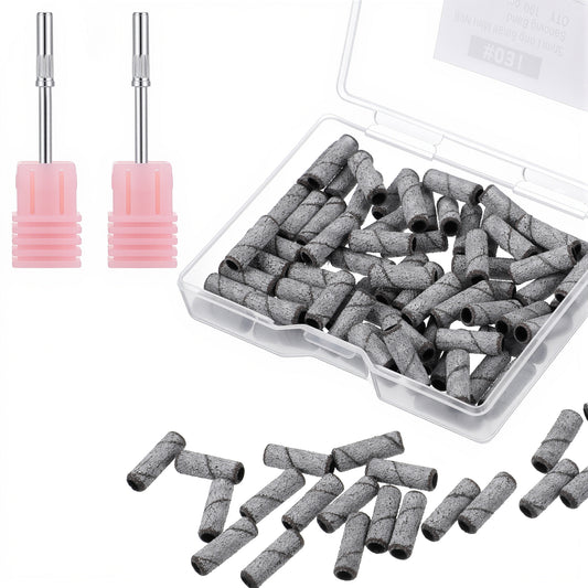 100 Pcs Mini Sanding Bands for Nail Drill 240 Fine Grit Sanding Bands Drill Bits Nails Tech Small for Manicure Nail Salon and Enthusiasts Use, Acrylic Nails Gel Removing Shaping Polishing, Pink