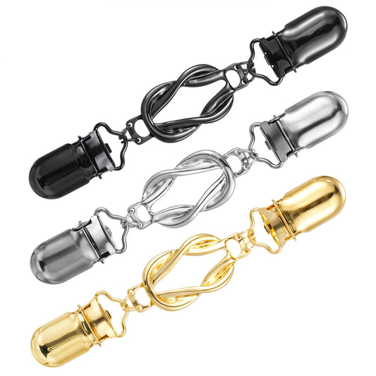 3 Pcs Dress Cinch Clip Sweater Clips Vintage Dress Clip Back Cinch Shawl Cardigan Collar Clips to Tighten Dresses Pant Waist Tightener for Women Shirts Silver Gold Decorative Clothing Brooch