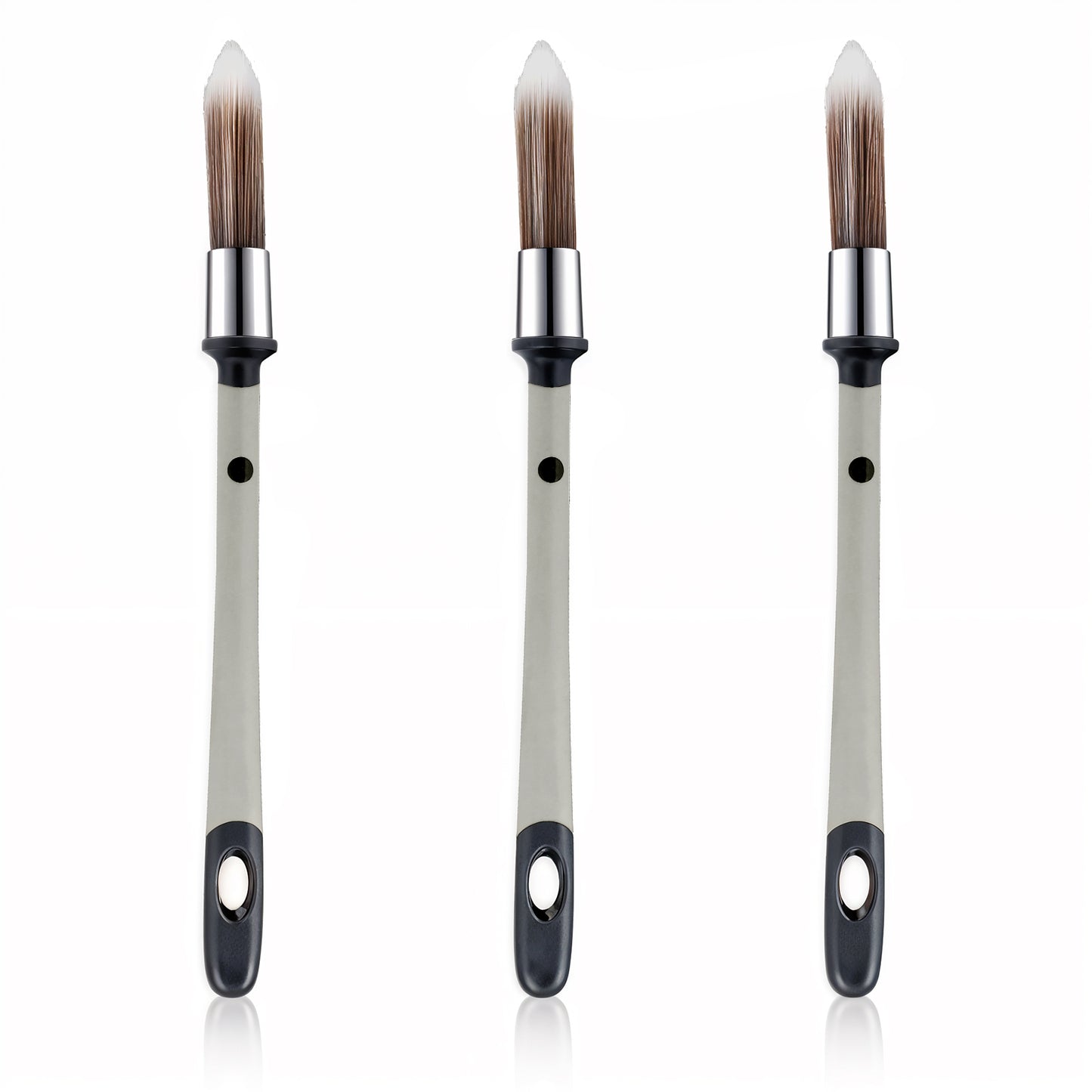 Nogeqi 3 Pcs Small Paint Brushes for Touch Up, Trim Paint Brush for Painting Walls, Edge Paint Brush, Wall Paint Brushes for Touch Up Painting for Baseboards Furniture House Wall Corners Detail(Grey)