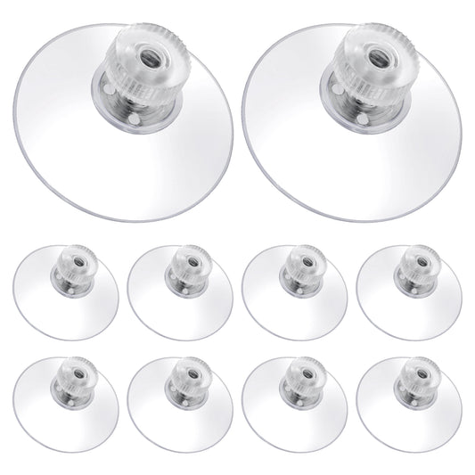 Teaaha 10PCS Screw Suction Cup 40mm Small Glass Suction Cups Pads Clear PVC Plastic Sucker Pad Without Hook, Extra Strong Reusable Power Holder for Bathroom Wall Window Car Shade License Plates
