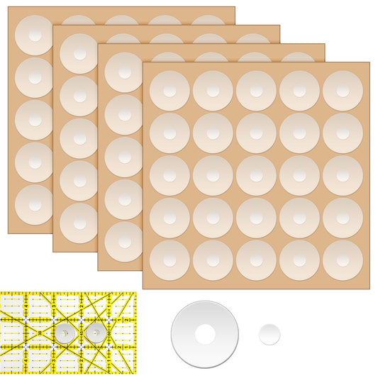 100 PCS Grip Strips for Quilting Rulers 0.75 Inches Silicone Stickers Non Slip Ruler Grips for Quilting and Sewing Adhesive Backing Rings Grips for Sewing Rulers (Transparent)