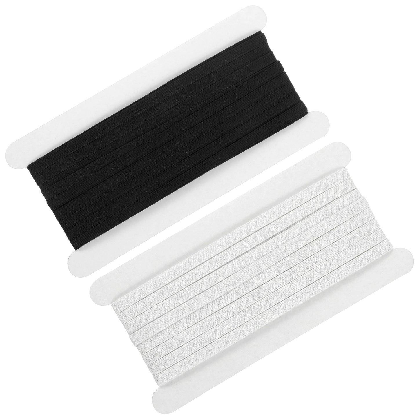 Nogeqi 2 Pcs Elastic Band for Sewing, 21 Yards Total Sewing Elastic, 1/4 Elastic for Sewing, Elastic Cord for Waistbands, Pants, DIY Crafts, Clothing Repair & Home Projects(Black White)