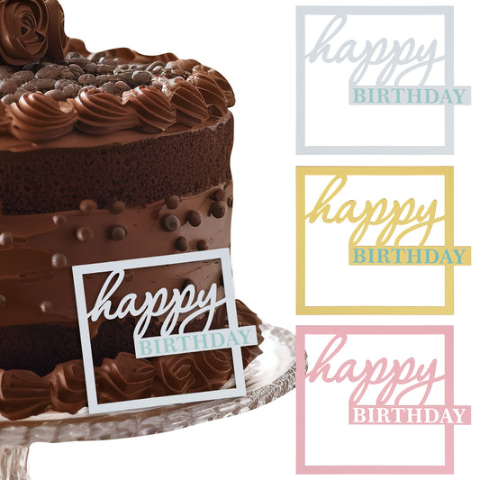 Ymapinc Acrylic Cake Topper Set - Gold Happy Birthday Cake Topper, Silver, Rose Gold Cake Toppers, Cake Decorating Supplies, 3pcs Happy Birthday Sign for Birthday Party Decorations