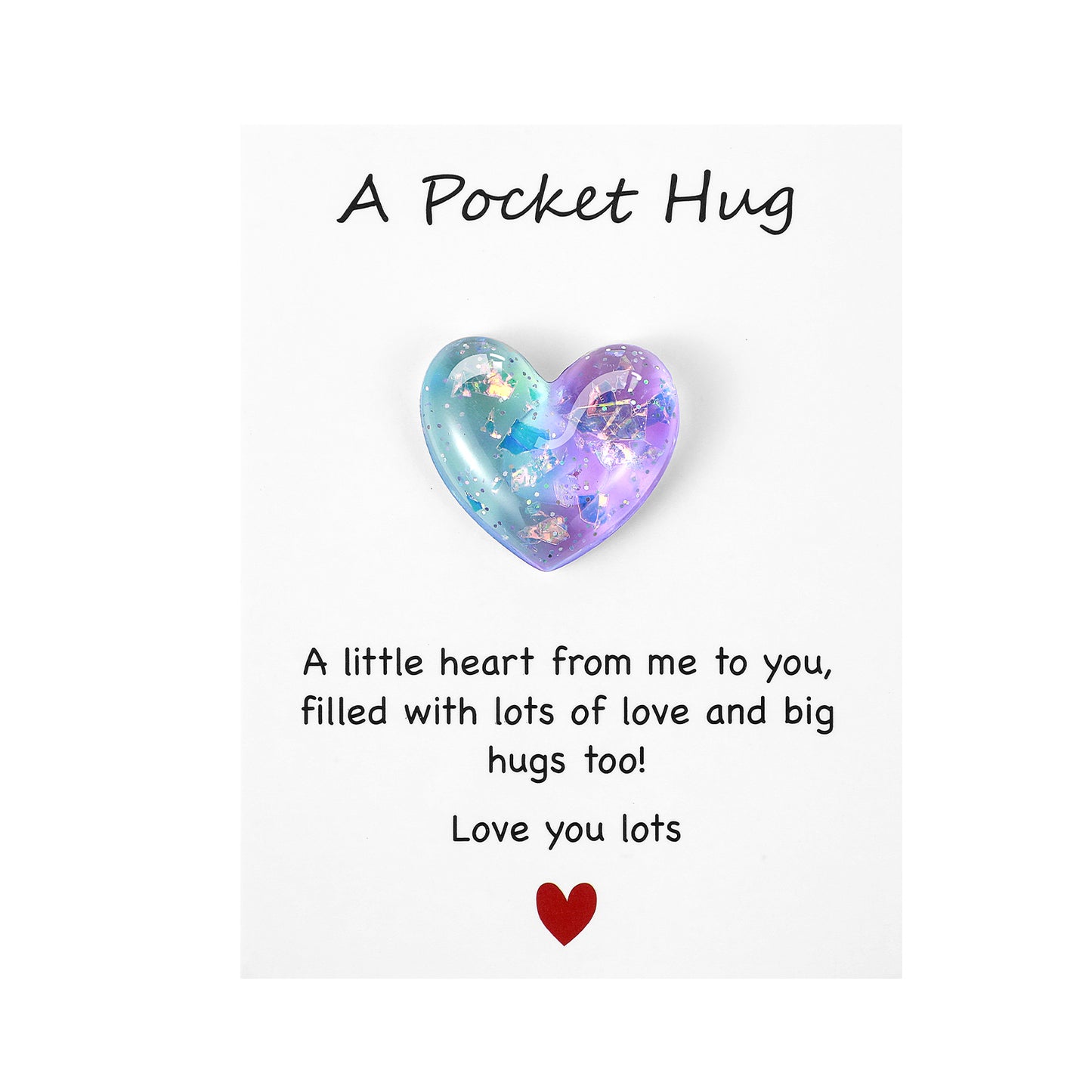 Ymapinc Pocket Hug Gift with Positive Affirmation Cards, Heart Gifts for Women, Good Luck/Miss You/Thinking of You Cards, Keepsake/Appreciation Gifts for Friends (Blue Purple)