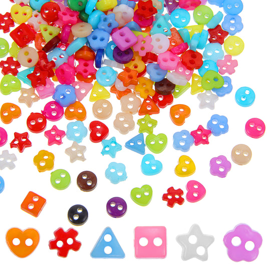 210 Pcs Multicolor Craft Buttons Round Heart Star Flower Buttons Sewing Button Handmade Ornament Sewing Fasteners Button for DIY Crafts Painting Decoration Women Handicraft Lovers Gifts