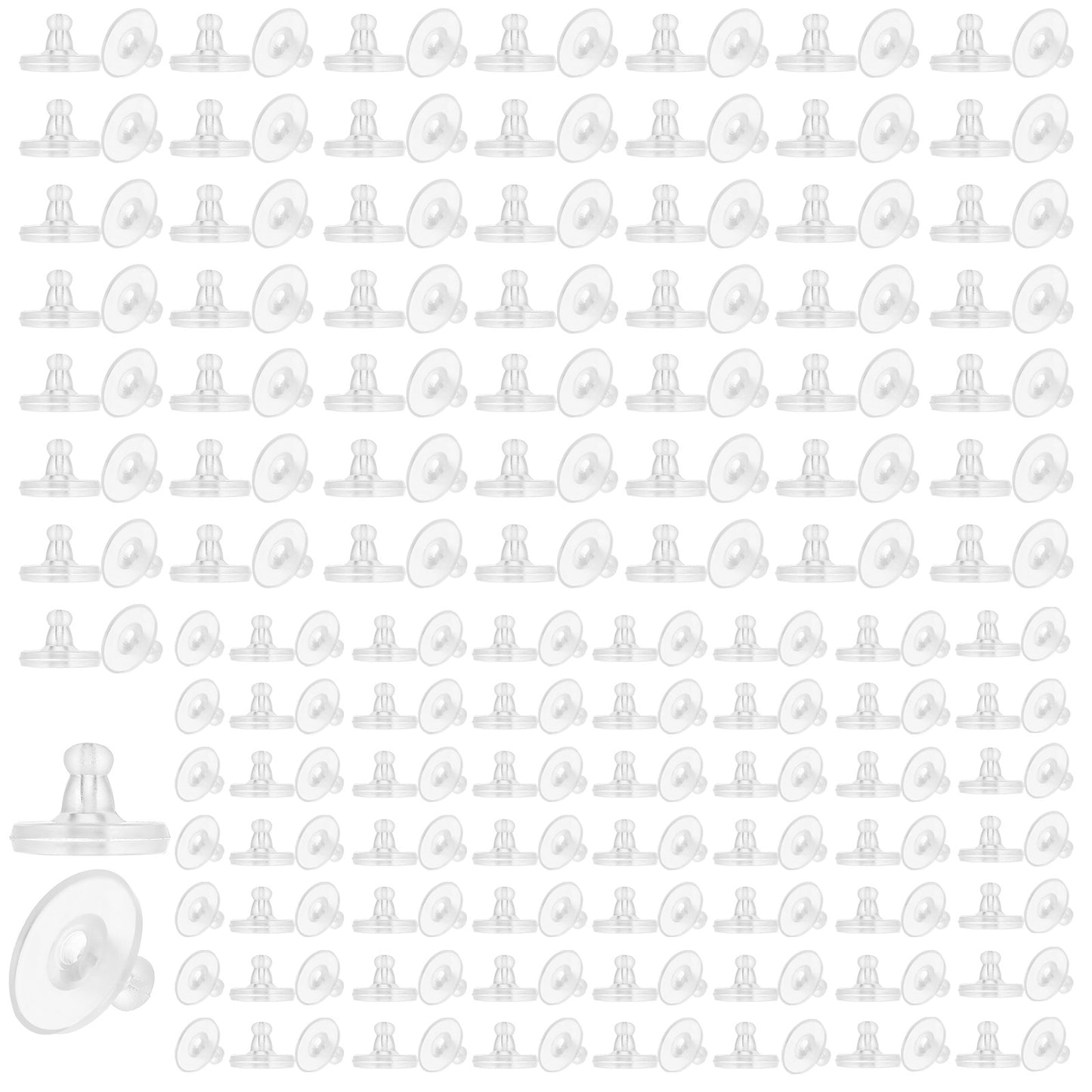 Sorcristy 200 PCS Silicone Earring Backs, Clear Earring Backs for Studs and Heavy Earrings, Silicone Earrings Backs Replacement, Secure Replacement Safety Stoppers (Clear)