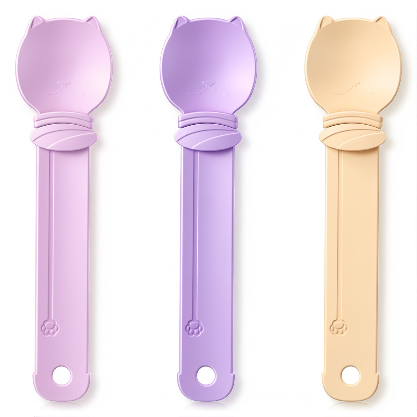 Matwsec 3PCS Cat Treat Squeeze Spoon, Cat Strip Feeders, Sliding Kitten Strip Squeeze Spoon for Wet Food and Liquid Snack Cats Lickable Food Dispenser for Puppies Small Pets