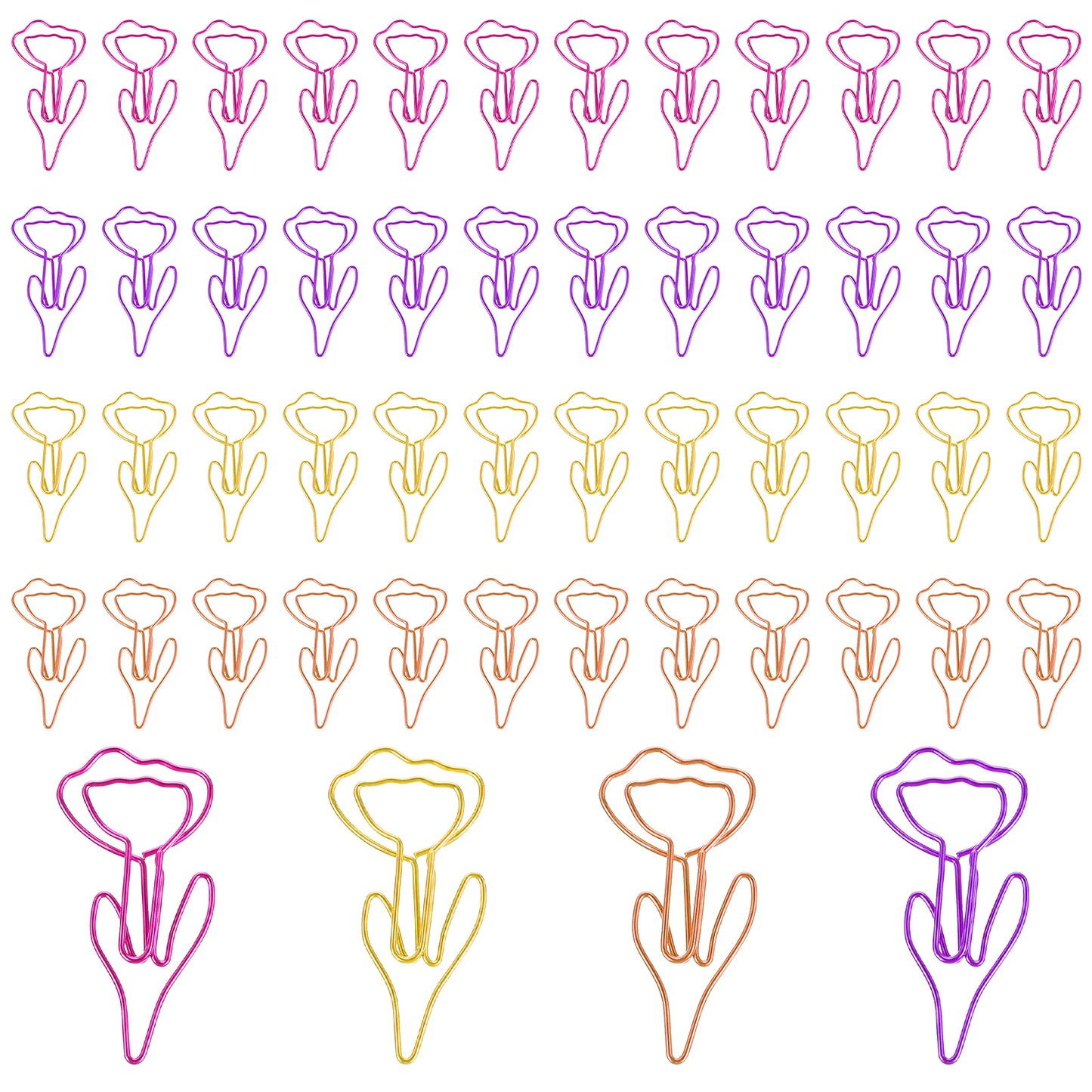 Sorcristy 50Pcs Cute Paper Clips, Flower Shaped Paperclips
