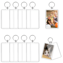 Tyqour 8 PCS Photo Keychain Picture Keychain Personalized Custom Acrylic Blanks for DIY Favor Graduation Gifts