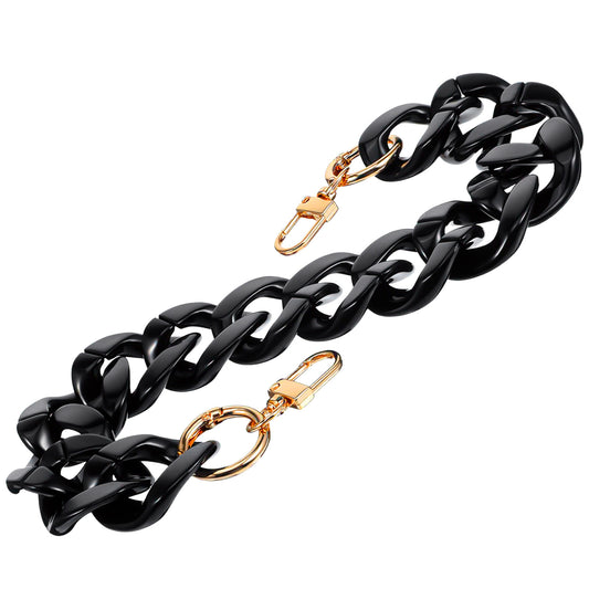 Ymapinc Acrylic Bag Chain,Black Handbag Chain & Handles, Black Purse Strap Replacement Crossbody, Purse Accessories, Handbag Strap for Handbags, Adjustable